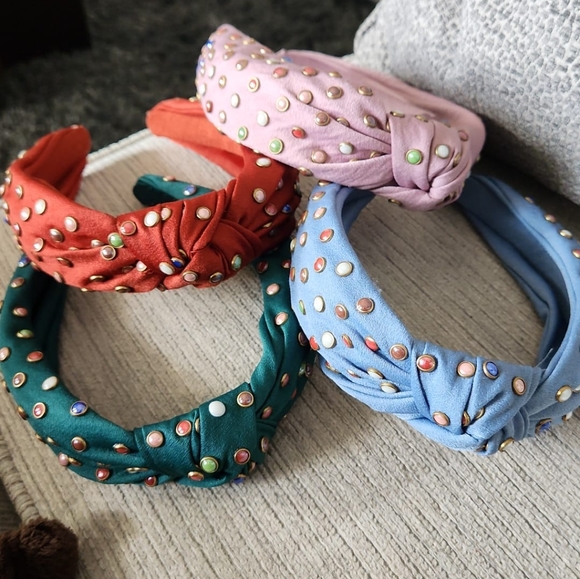 Vintage thick with Rhinestone knotted hairband hair accessories - Picture 3 of 5